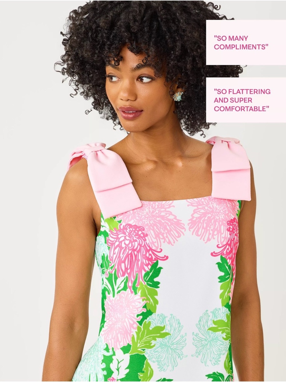 Lilly Pulitzer Bernice Pink & Green Floral Maxi Dress with Bow Straps 12 - Picture 5 of 11